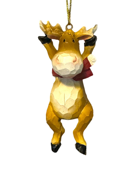 Standing Moose with Scarf Ornament