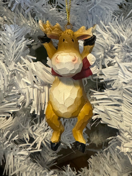 Standing Moose with Scarf Ornament