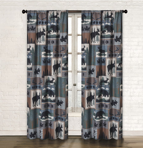 Woodland Forest Moose Panel Pair