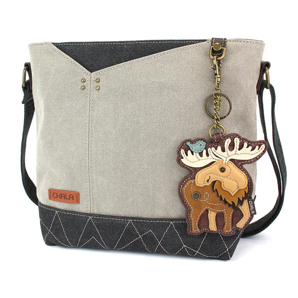 Gray Colored Prism Cross Body Moose Purse