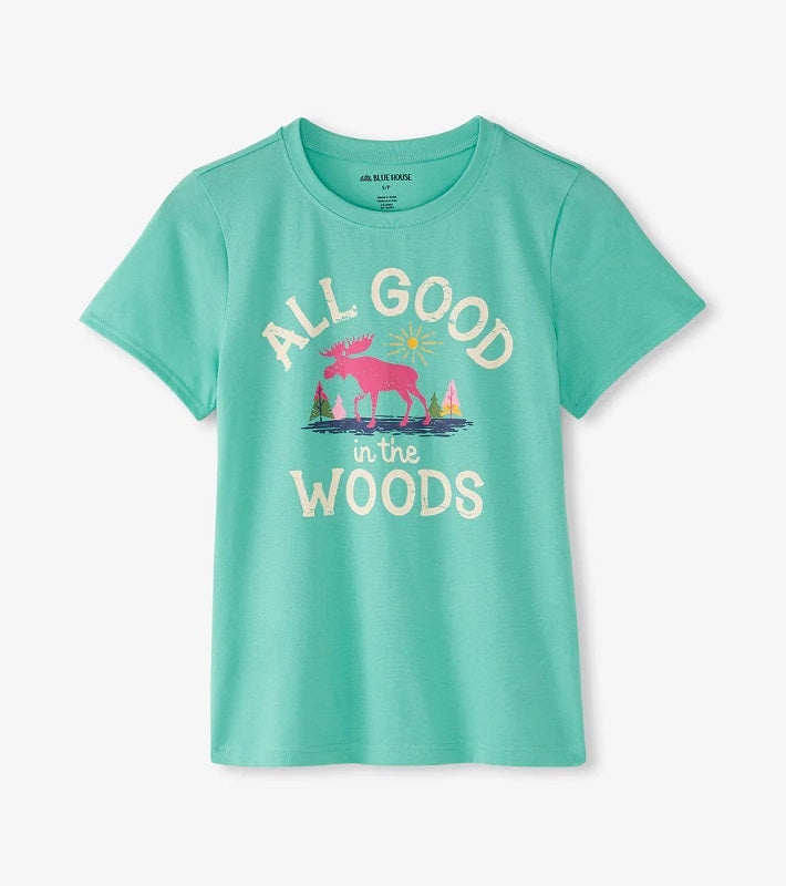 All Good Patterned Moose Women's Sleeping Shirt
