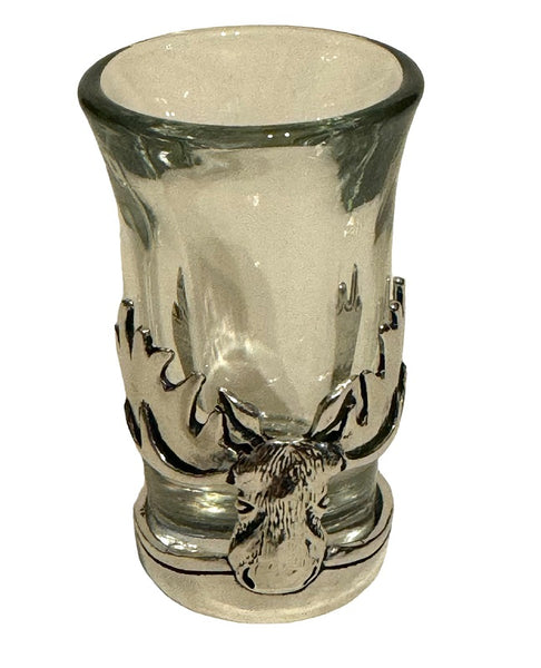 Pewter Glass Moose Shot Glass