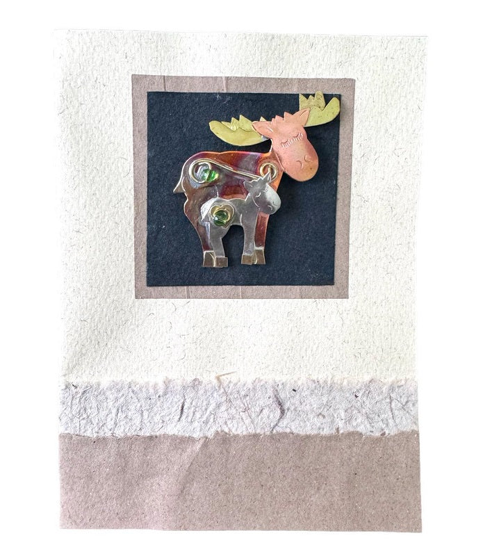 Moose Greeting Card with Moose Pin