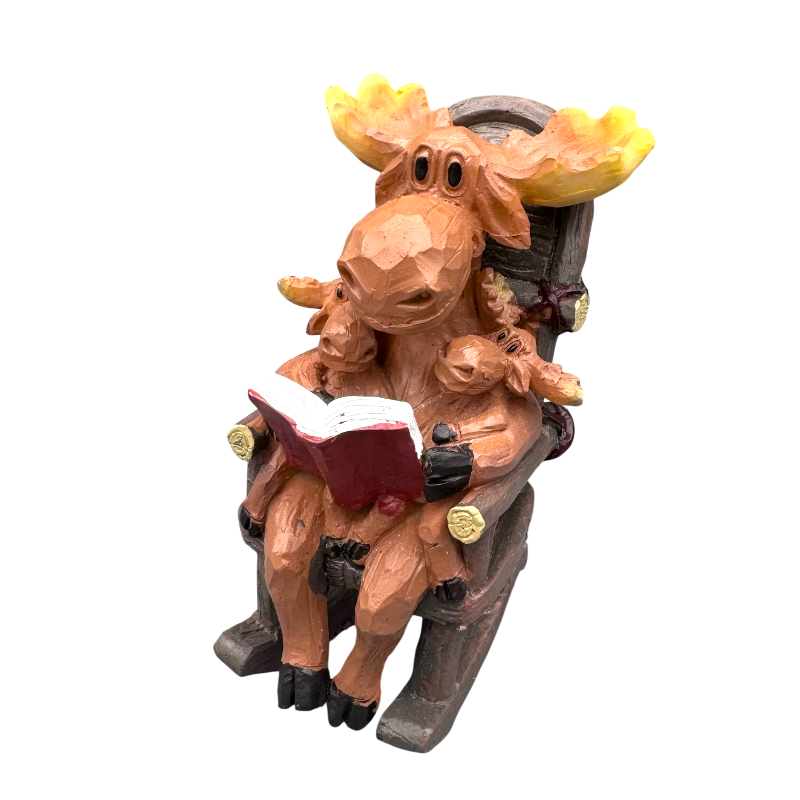 Moose in Rocking Chair Figurine