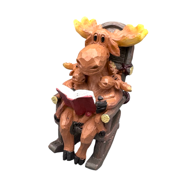 Moose in Rocking Chair Figurine
