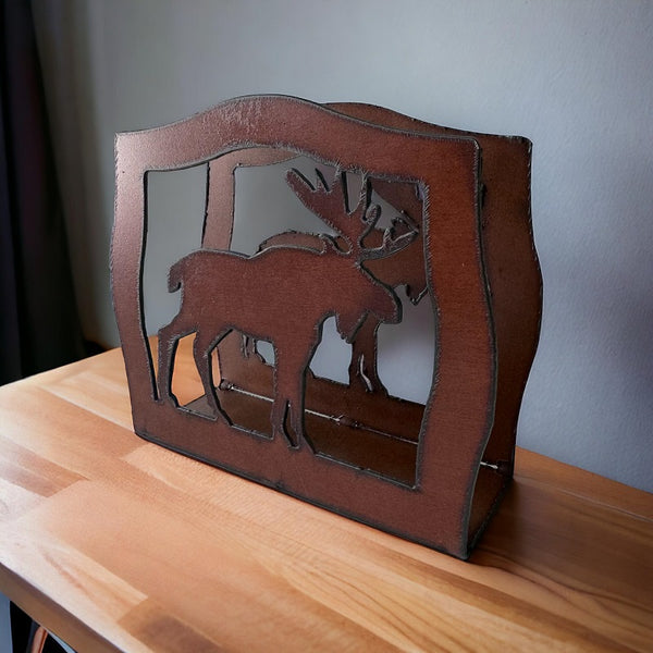 Rustic Iron Moose Napkin Holder