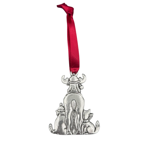 Silver Moose and Friends Ornament