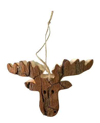 Moose Head Wooden Ornament