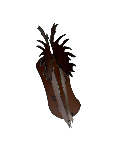 Large 3-D Bronzed Metal Moose Art Figurine