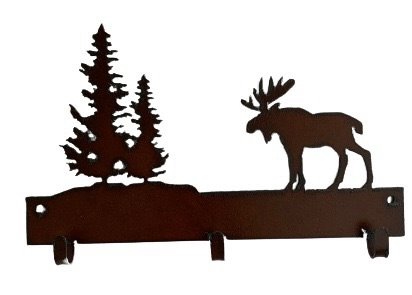 Bronzed Metal Moose Key or Leash Holder