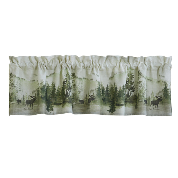 Moose and Bear Watercolor Valance