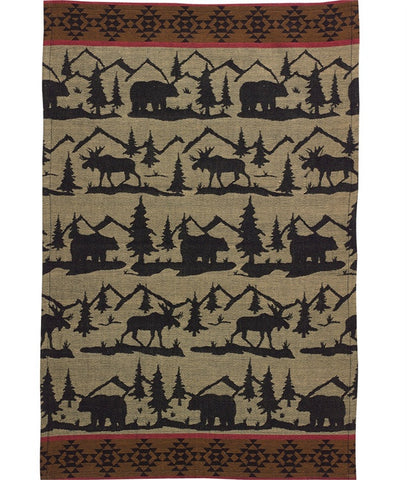 Great Outdoors Moose and Bear Dish Towel