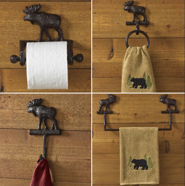 Cast Iron Moose Toilet Paper Holder