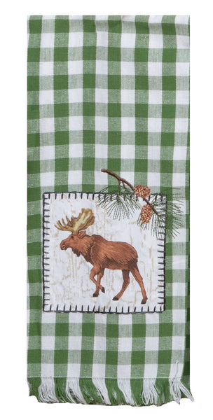 Woodland Bear and Moose Applique Tea Towels