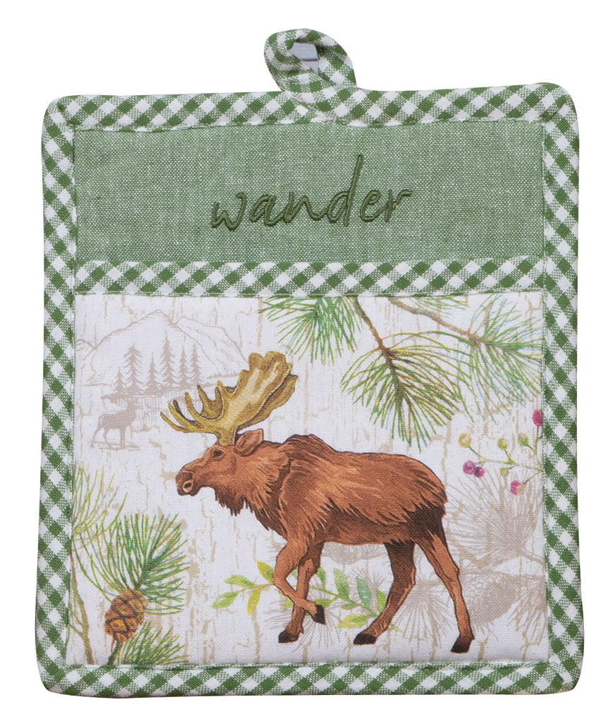 Moose Embroidered Pocket Mitt