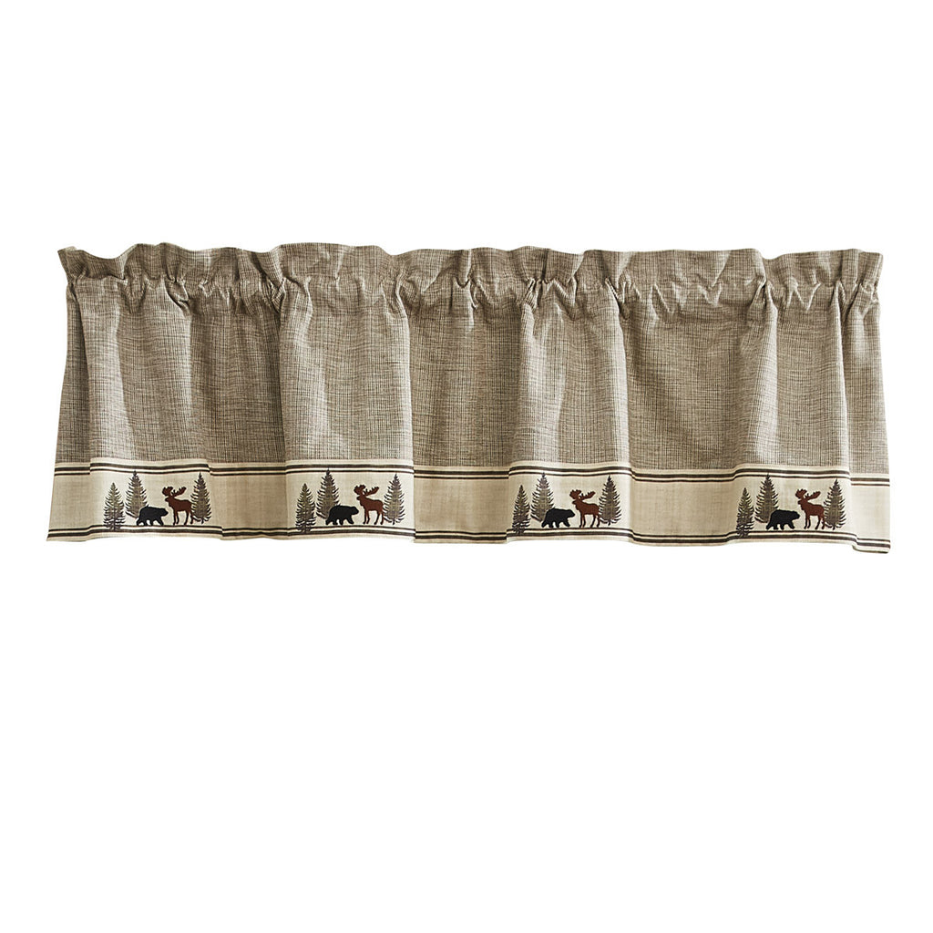 Moose and Bear Wilderness Trail Lined Valance