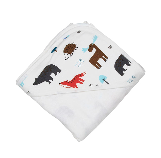 Woodland Animals with Moose Hooded Towel