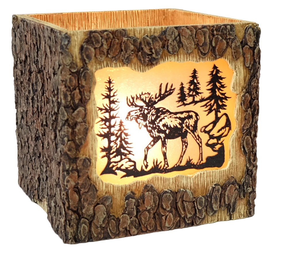 Moose Carved Looked Square Light