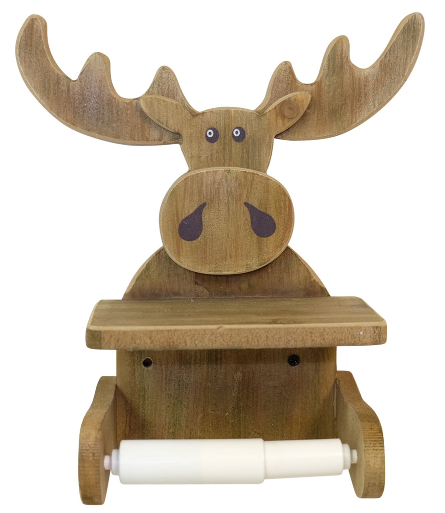 Moose Toilet Paper Holder with Phone Rest Shelf