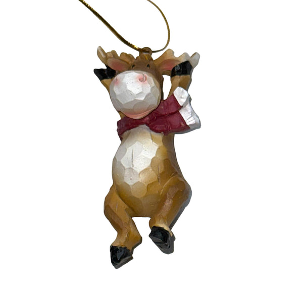 Standing Moose with Scarf Ornament