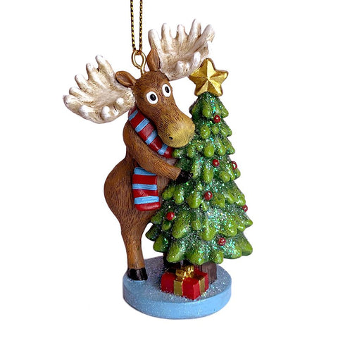 Moose and Tree Ornament
