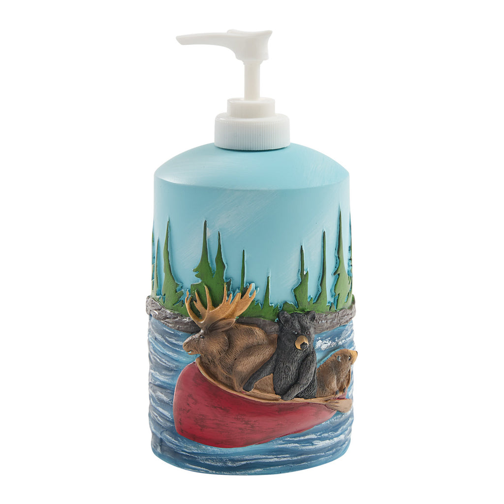 Bear and Moose Summer Vacation Soap Dispenser