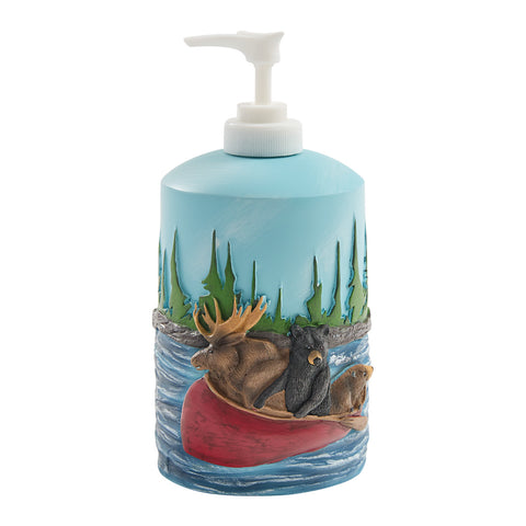 Bear and Moose Summer Vacation Soap Dispenser