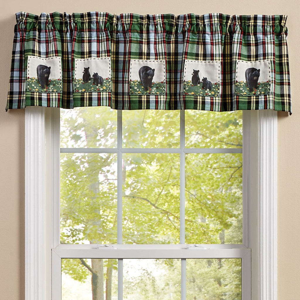 Happy Trails Bear Patch Lined Valance