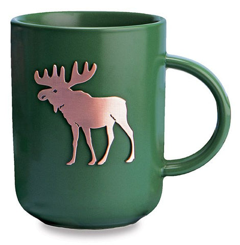 Green Raised Copper Moose Mug