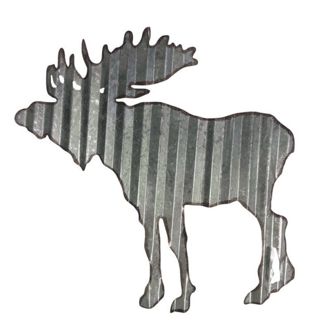 Corrugated Metal Moose Wall Art