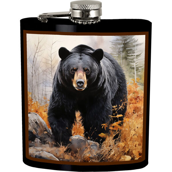 Metal Black Bear Flask