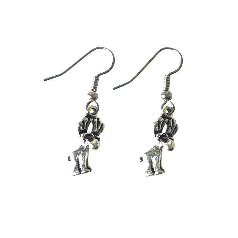 Big Nose Moose Silver Earrings