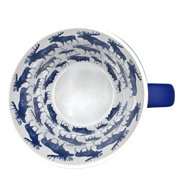 Bold Blue Repeating Moose Mug