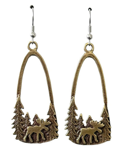 Bronze Moose Earrings