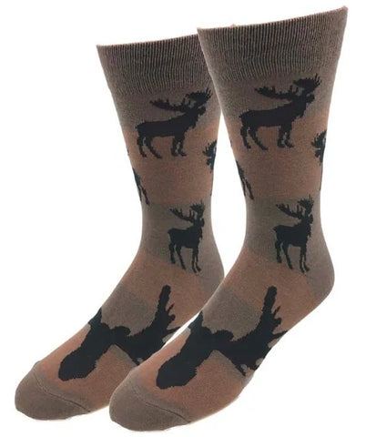 Brown Random Moose Socks