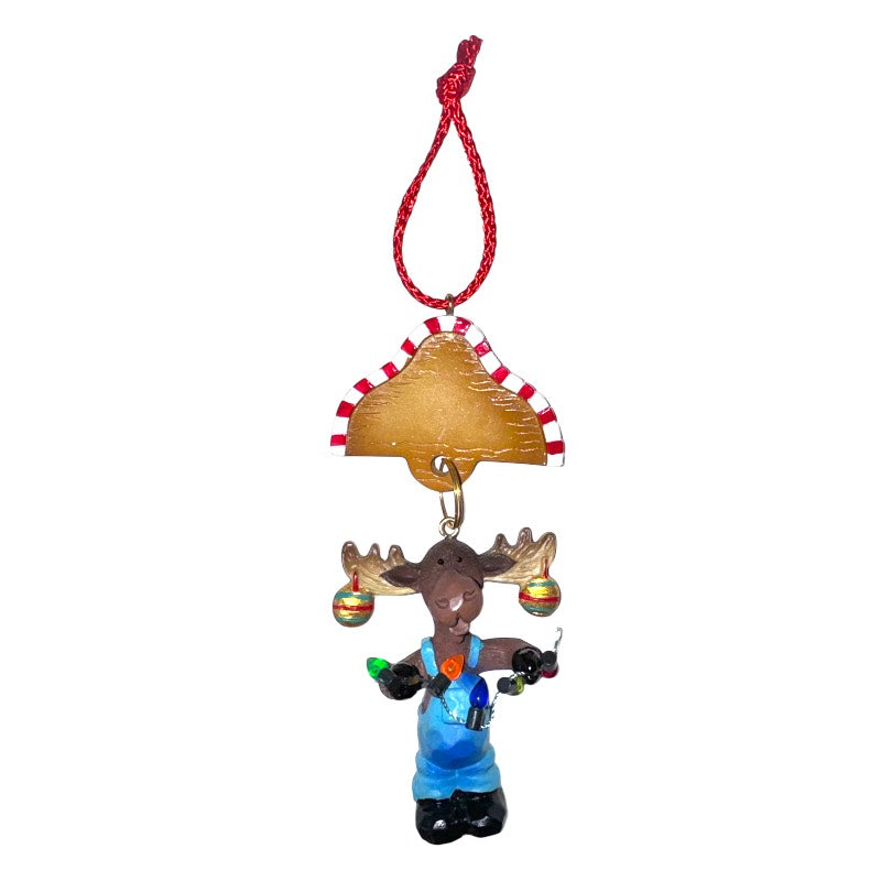 Ollie in Overalls Moose Ornament