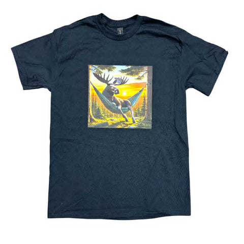 Lazy Moose in Hammock Black T-shirt