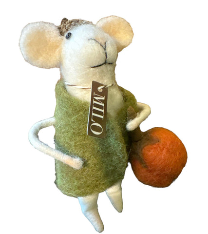 Milo Mouse with Pumpkin Figurine