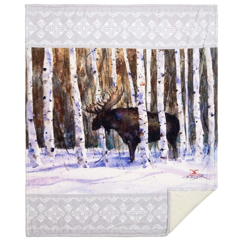 Moment's Notice Moose Sherpa Throw