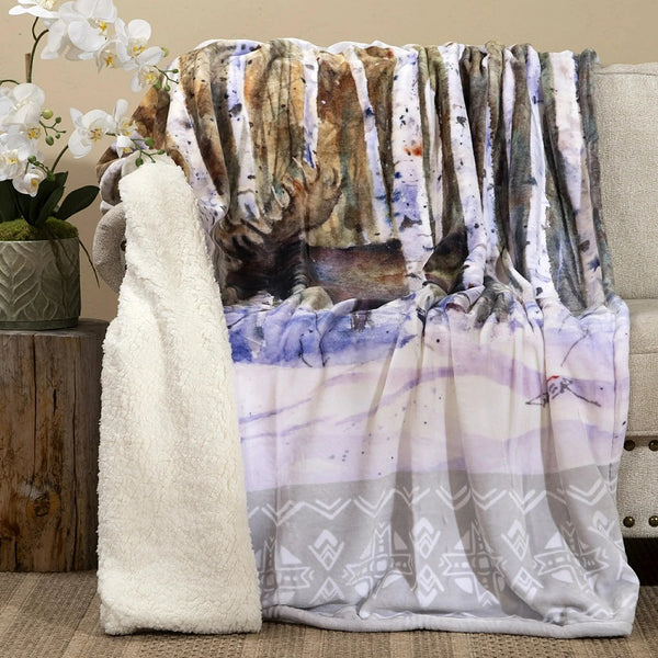 Moment's Notice Moose Sherpa Throw