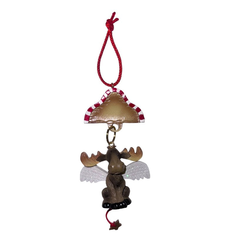 Angel Moose Pull String Ornament