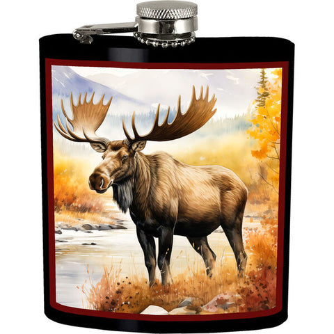Metal Moose Flask