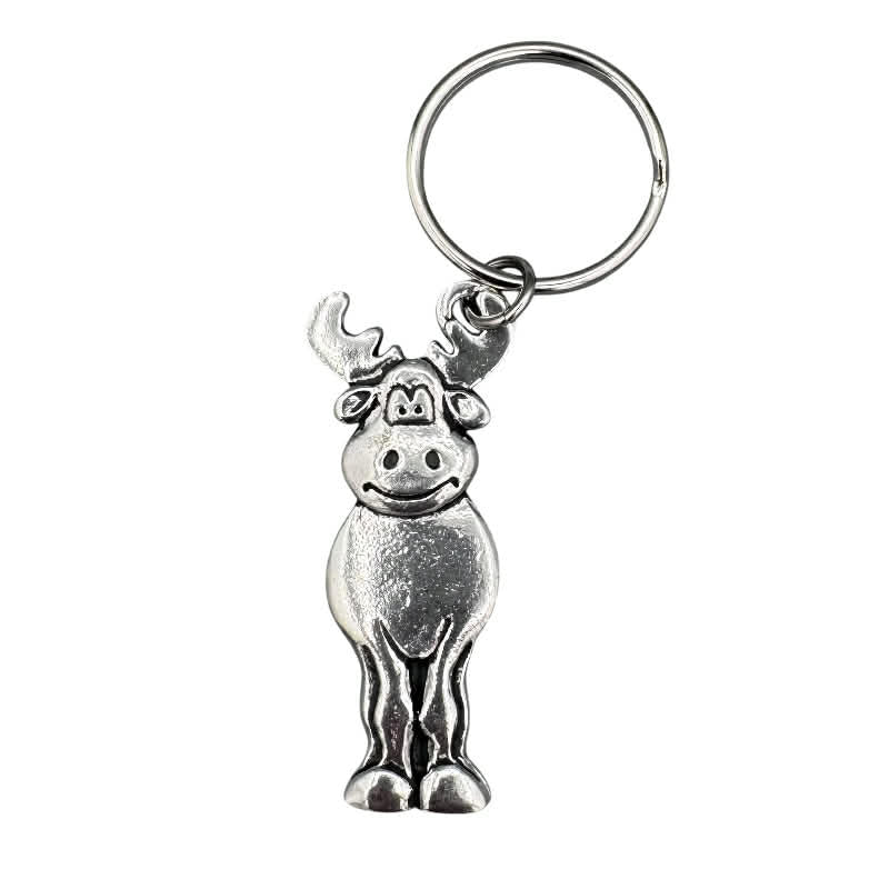 Silver Moose Keychain