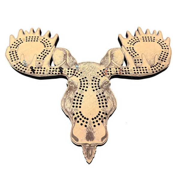 Moose Head Shaped Cribbage Board