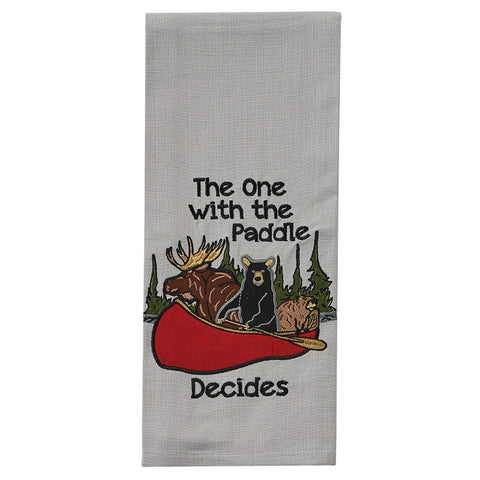 The One with the Paddle Moose Canoeing Dish Towel