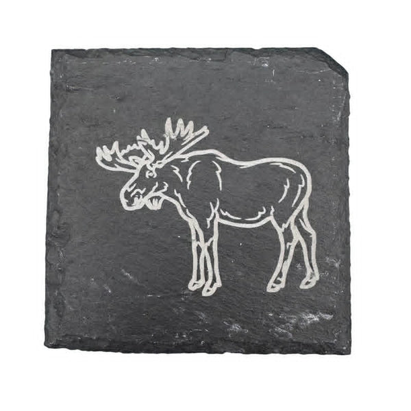 Engraved Slate Moose Coaster