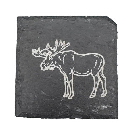 Engraved Slate Moose Coaster