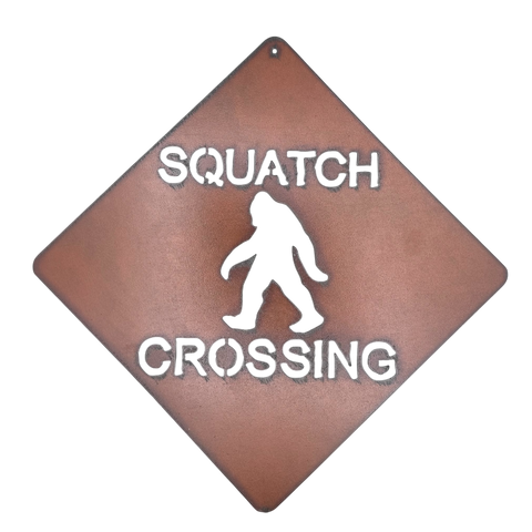 Sasquatch Crossing Metal Sign