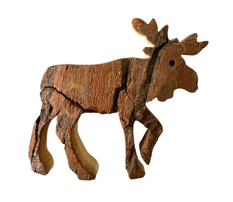 Moose Stepping Wooden Magnet
