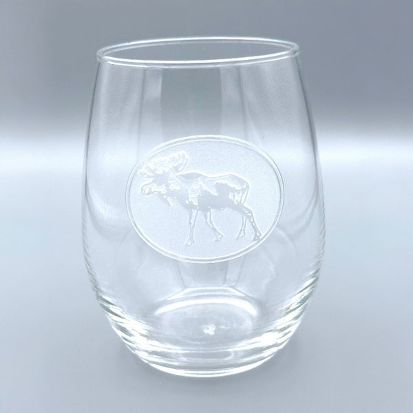 15 Ounce Stemless Moose Wine Glass